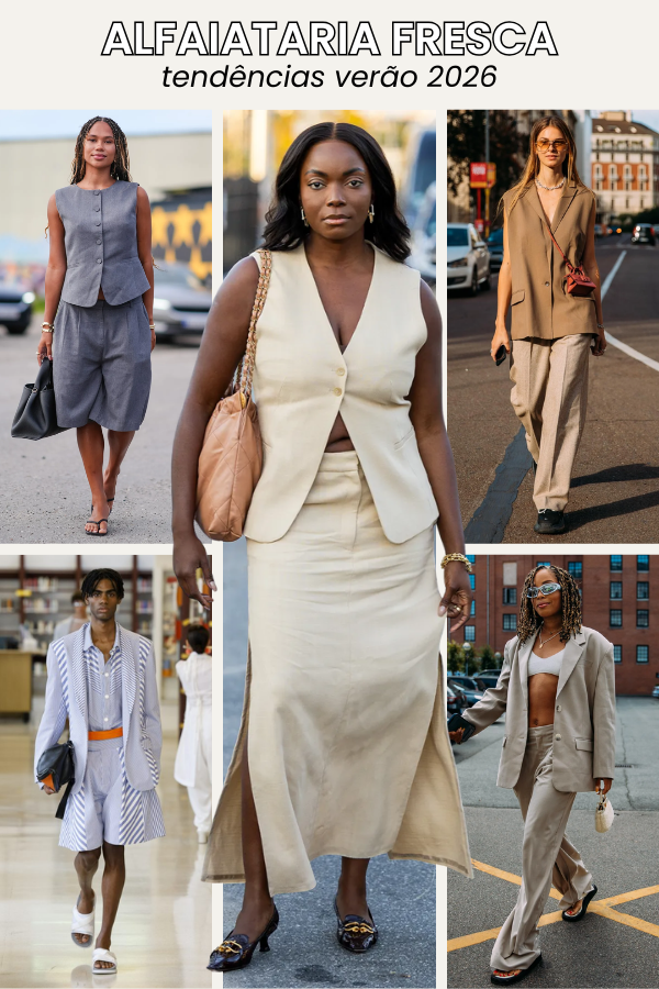 A alfaiataria fresca e desconstruída é uma das tendências verão 2026