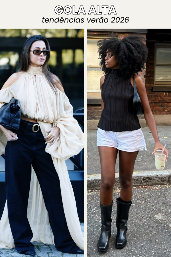 A gola alta se destaca entre as tendências verão 2026