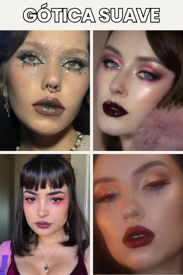 Maquiagens de Carnaval 2026: tendências criativas para ousar, brilhar e se divertir na folia 5 Maquiagens para Carnaval 2026 gótica suave